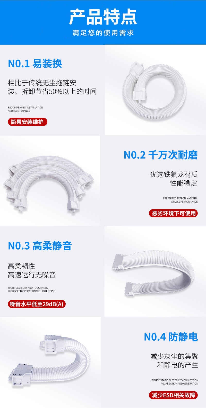 廣柔波紋管拖鏈高柔無塵拖鏈管線包產(chǎn)品特點 廣柔波紋管拖鏈高柔無塵拖鏈管線包產(chǎn)品特點
